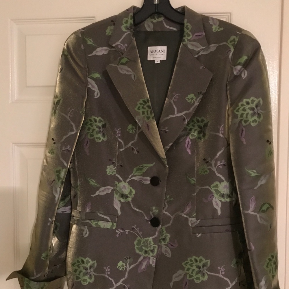 Armani collection three piece women's suit silk